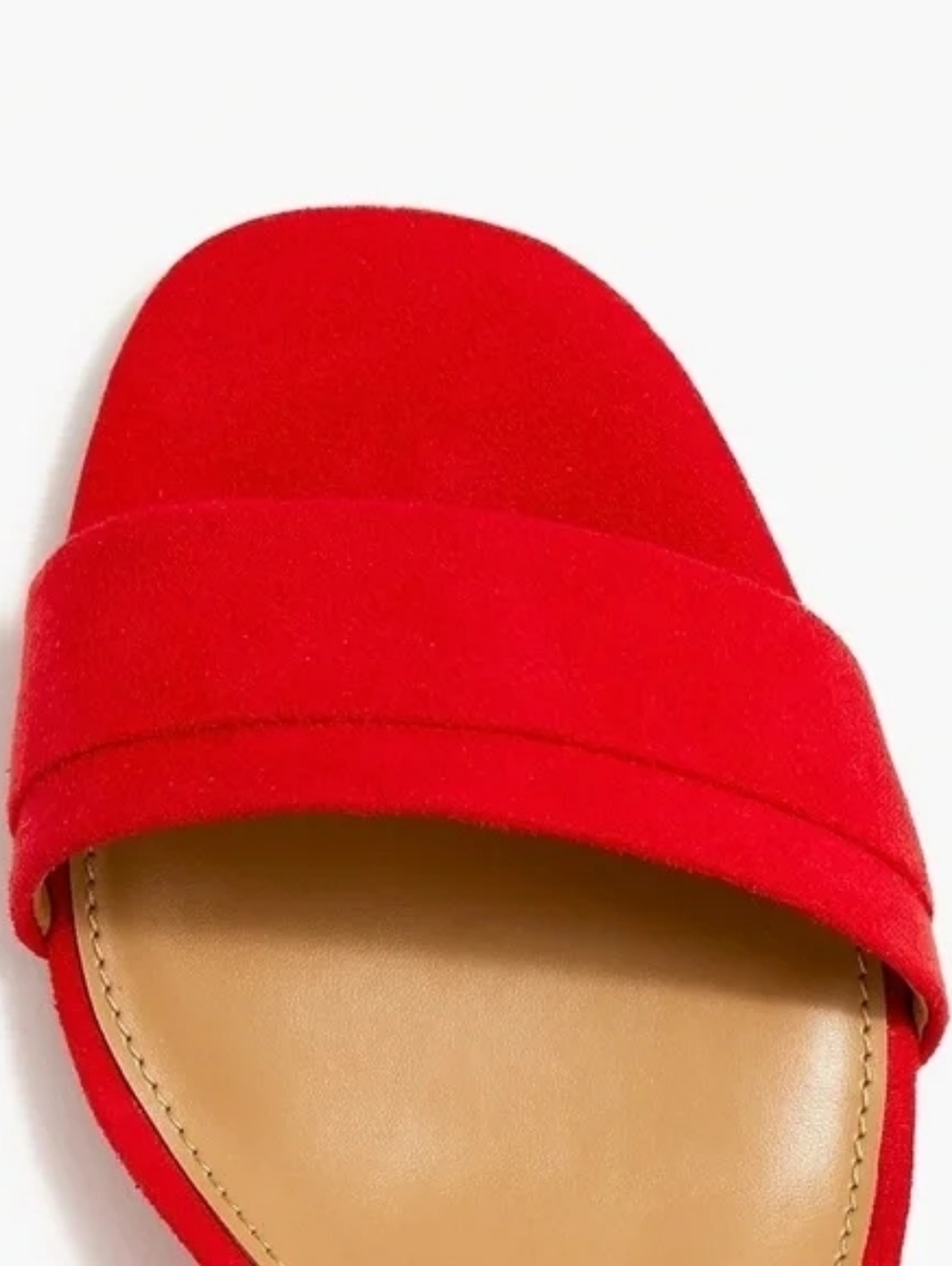 J Crew Factory Red Suede Wedge Sandals 9.5 Ankle Strap Classic Summer Heels - Picture 3 of 9